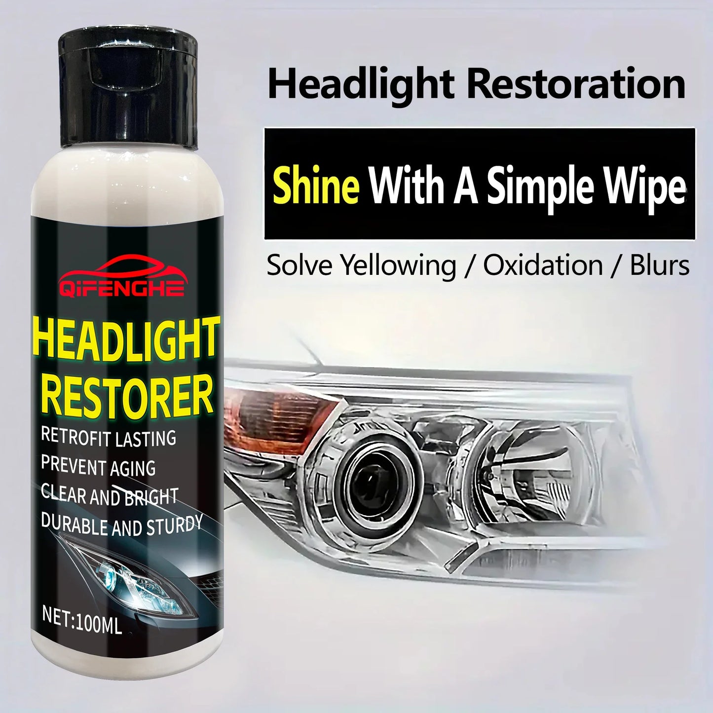 Headlight Lens Restorer – Remove Oxidation, Yellowing & Haze