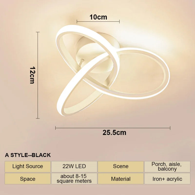 22W LED Flush Mount Ceiling Light | Modern Home Lamp