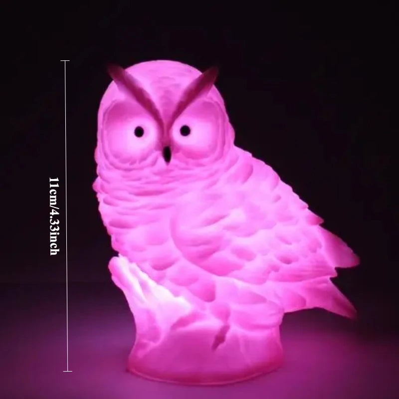 Cartoon Owl LED Night Light | Bedside Ambient Desk Decor