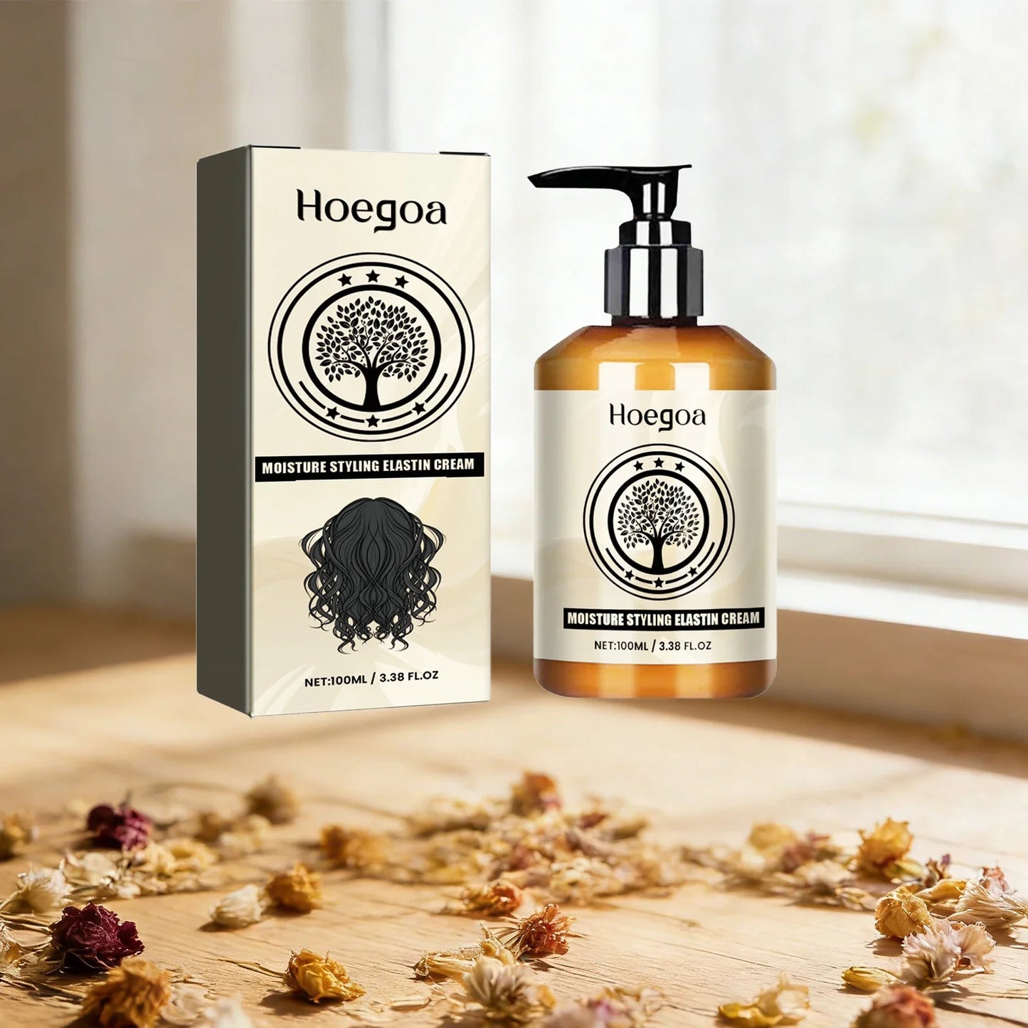 HOEGOA Elastin Curl Cream – Volume, Moisture & Frizz Control
