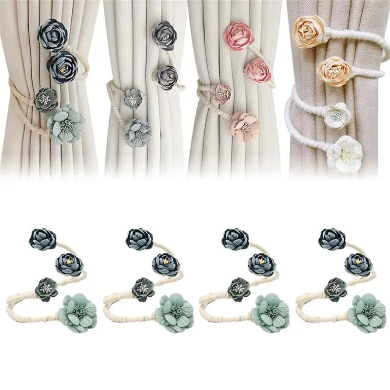 A36T-Flower Curtain Tie Curtain Buckle Versatile Living Room Punch-Free Tie Rope Suitable For A Variety Of Styles Peaceful Pleasures Health and Wellness
