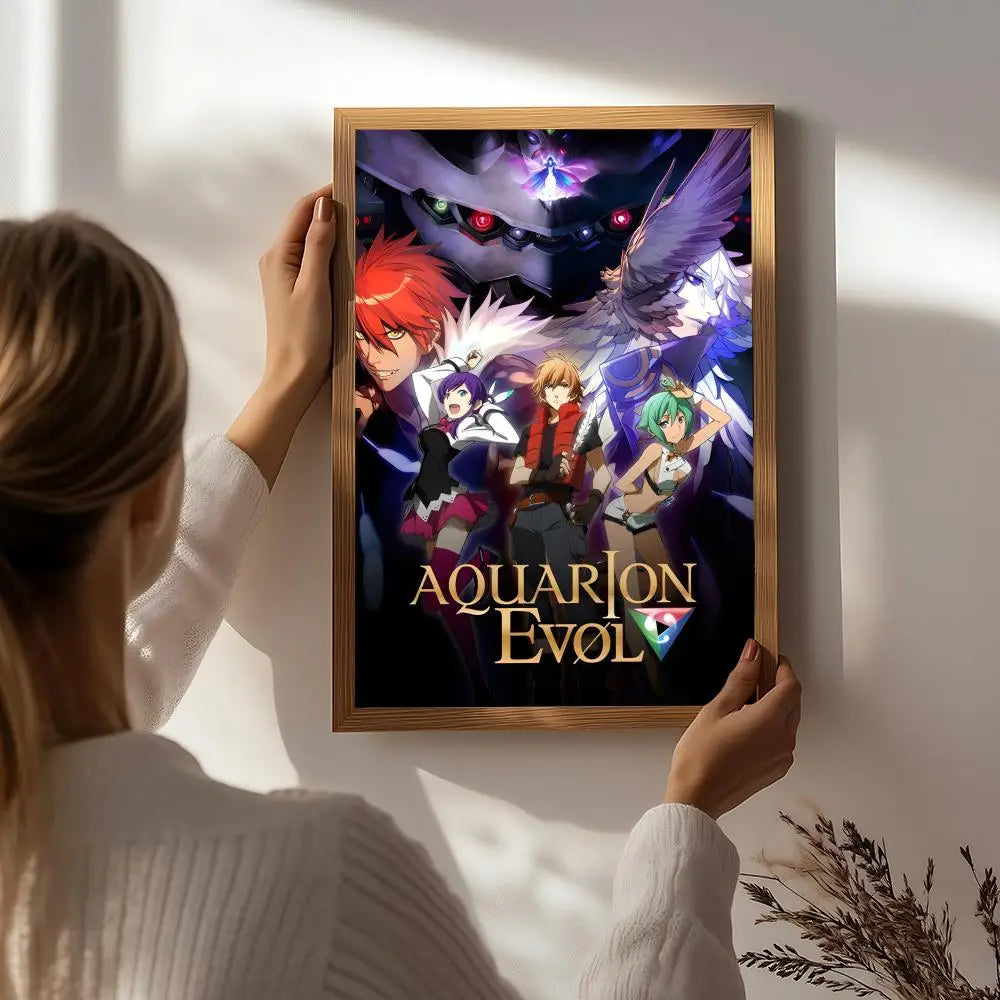 Anime G-Genesis of Aquarion Poster HD Self Adhesive Waterproof Wall Art Ideal for Home Office Dorm Bedroom Great Gift Peaceful Pleasures Health and Wellness White7 21X30cmNoframe