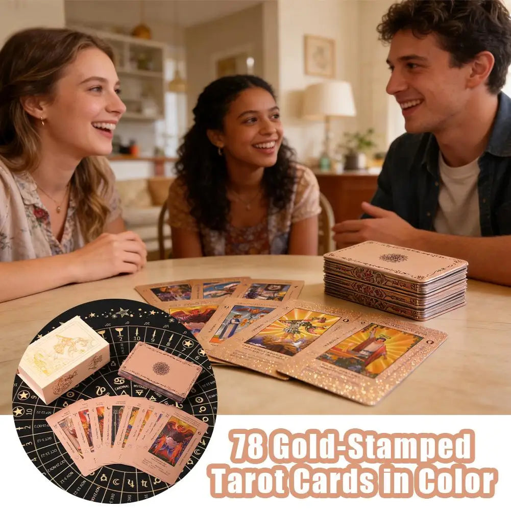 Rose Gold Tarot Cards 78-Card Waterproof Deck & Gift Box