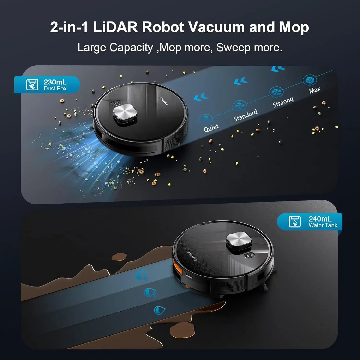 Self-Emptying Robot Vacuum & Mop – 11500Pa, 70-Day, LiDAR Peaceful Pleasures Health and Wellness