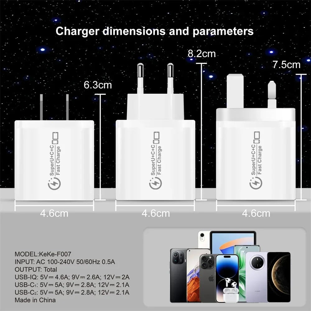 48W USB-C Fast Charger PD 3.0 – iPhone 15, Samsung & More