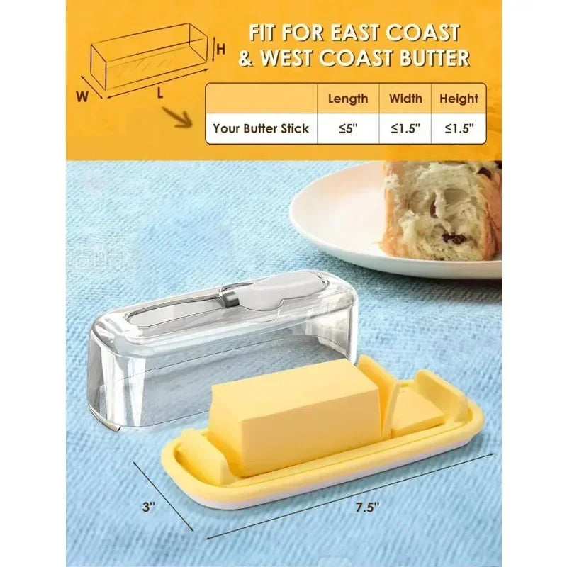 Fresh Keeping Butter Box with Lid and Knife Plastic Solid Cheese Storage Container Kitchen Supplies Butter Dish Peaceful Pleasures Health and Wellness