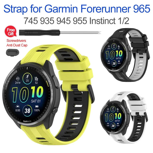 22mm Silicone Band for Garmin Forerunner 965/955/945/935