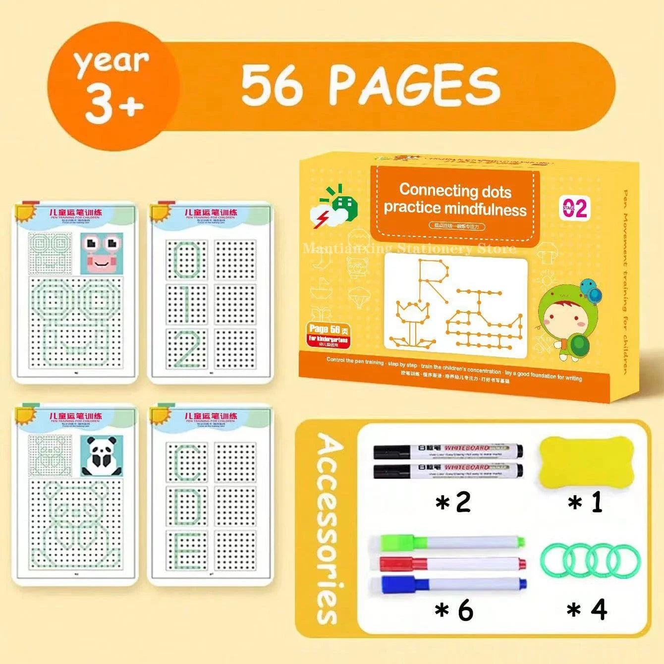 Children's Erasable Pen Eraser Handwriting Practice Book Reusable