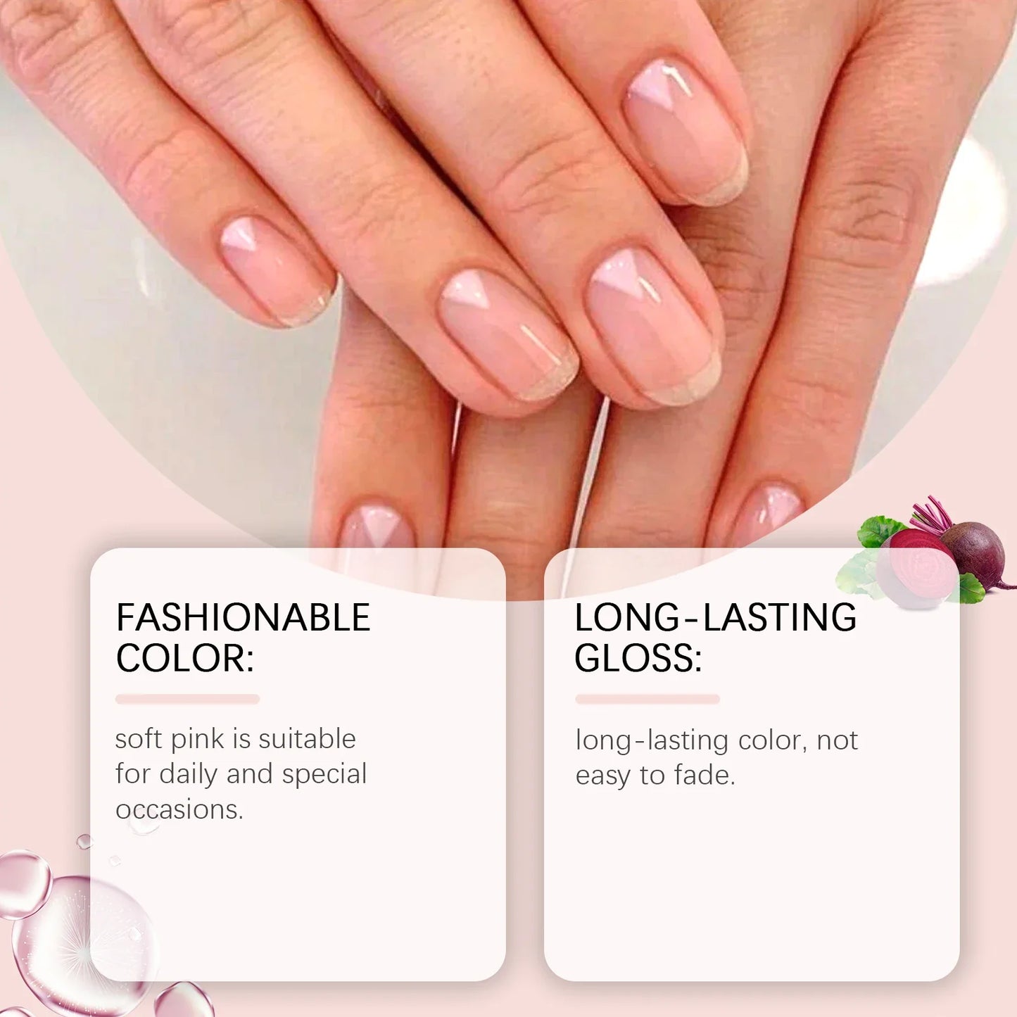 Eelhope Jelly Nail Polish – Transparent Pink Glitter, 10ml