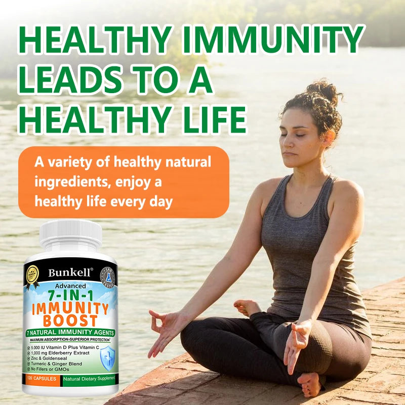 Elderberry Capsules 1000mg - Vitamin C Turmeric, Immune Support, Antioxidant, Energy & Skin Health, Improved Nutrient Absorption Peaceful Pleasures Health and Wellness
