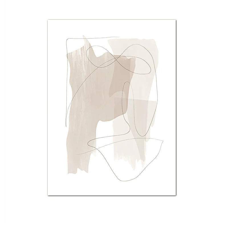 Watercolor Abstract Canvas Wall Art | Pastel Boho Beige Gray