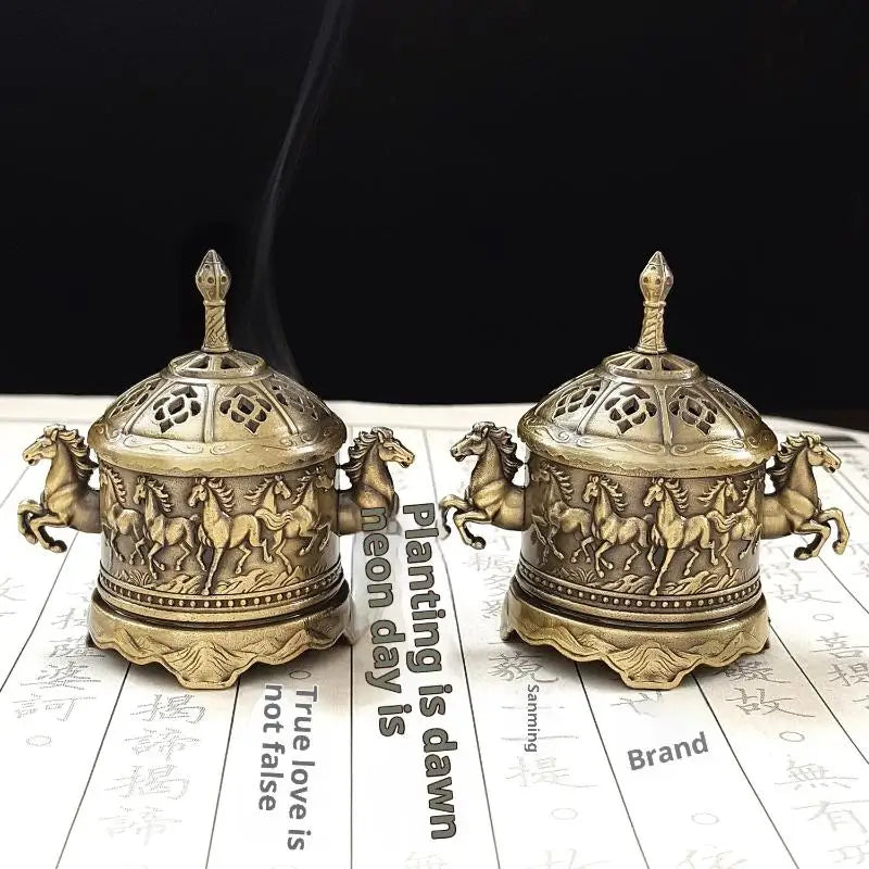 Creative Elephant Alloy Incense Burner Vintage Hollow Out Design Sandalwood Aromatherapy Stove For Yoga Spa Meditation Room Peaceful Pleasures Health and Wellness
