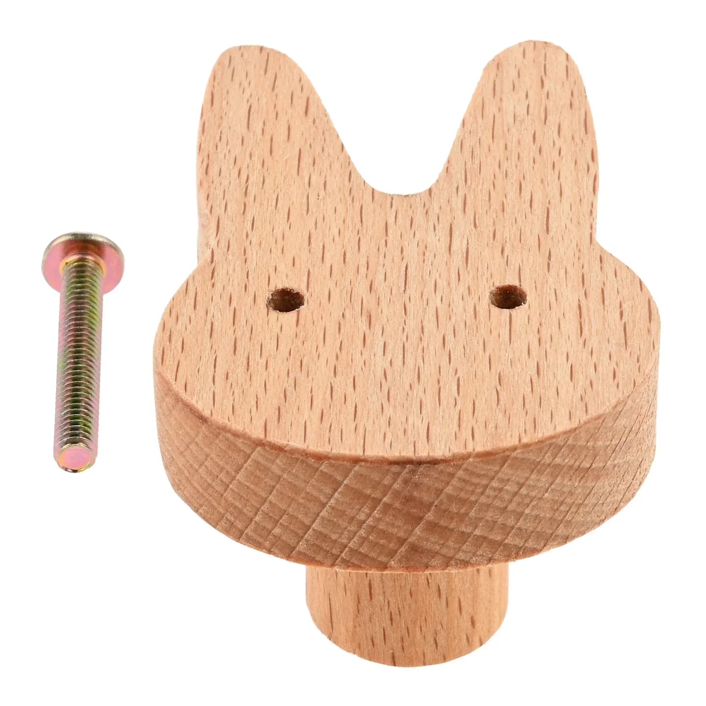 Cute Animal Wooden Cabinet Knobs & Drawer Handles w/ Screw
