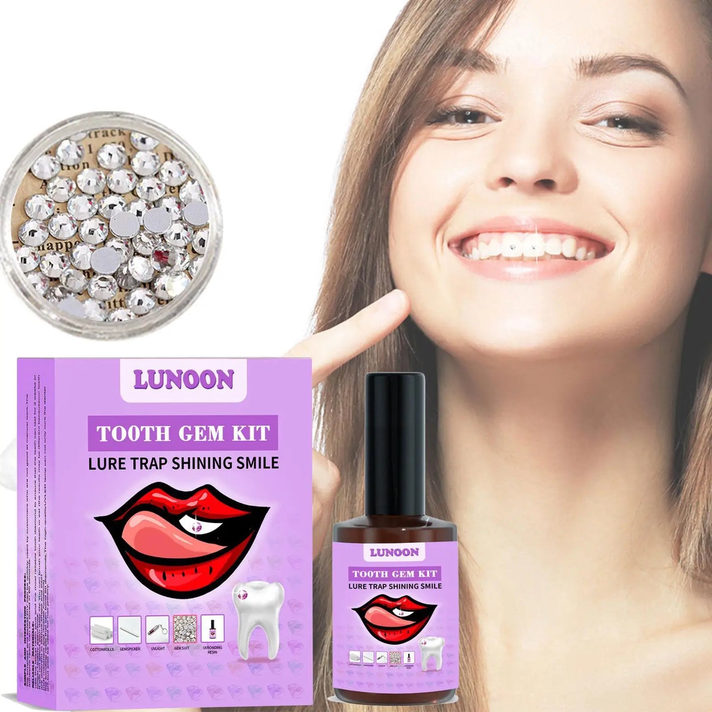 DIY Tooth Gem Kit – Crystals, UV Glue & LED Light