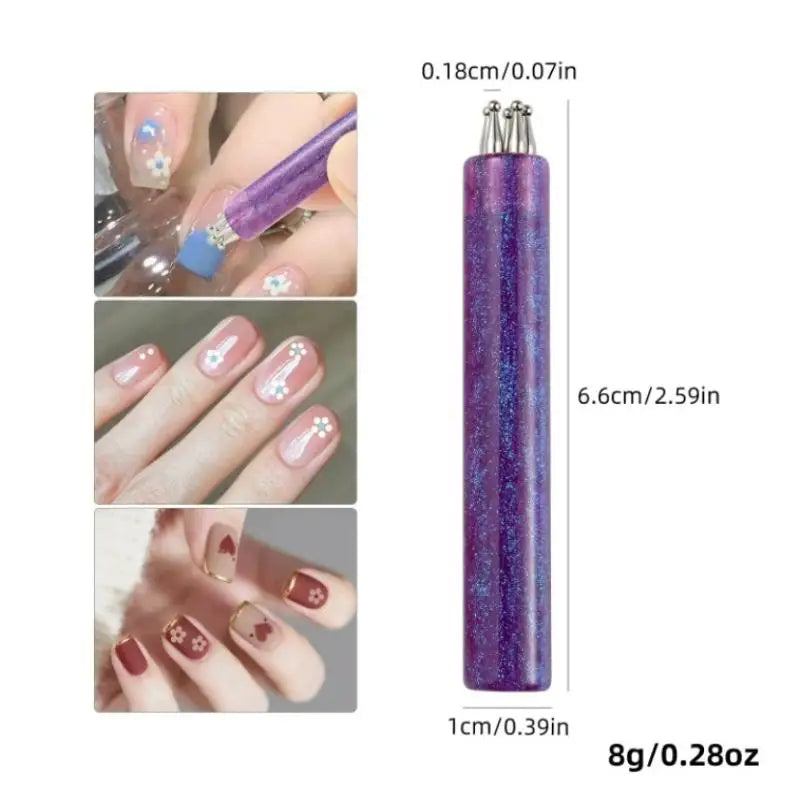 Nail Art Design Tip Painting Carving Dotting Pen Stainless Steel Bristles Starry Sky Handle Nail Art Dotting Tools Peaceful Pleasures Health and Wellness