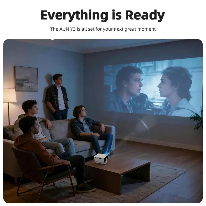 AUN Y3 Mini LED Projector 1080P Home Theater HDMI iPhone Mirror Peaceful Pleasures Health and Wellness
