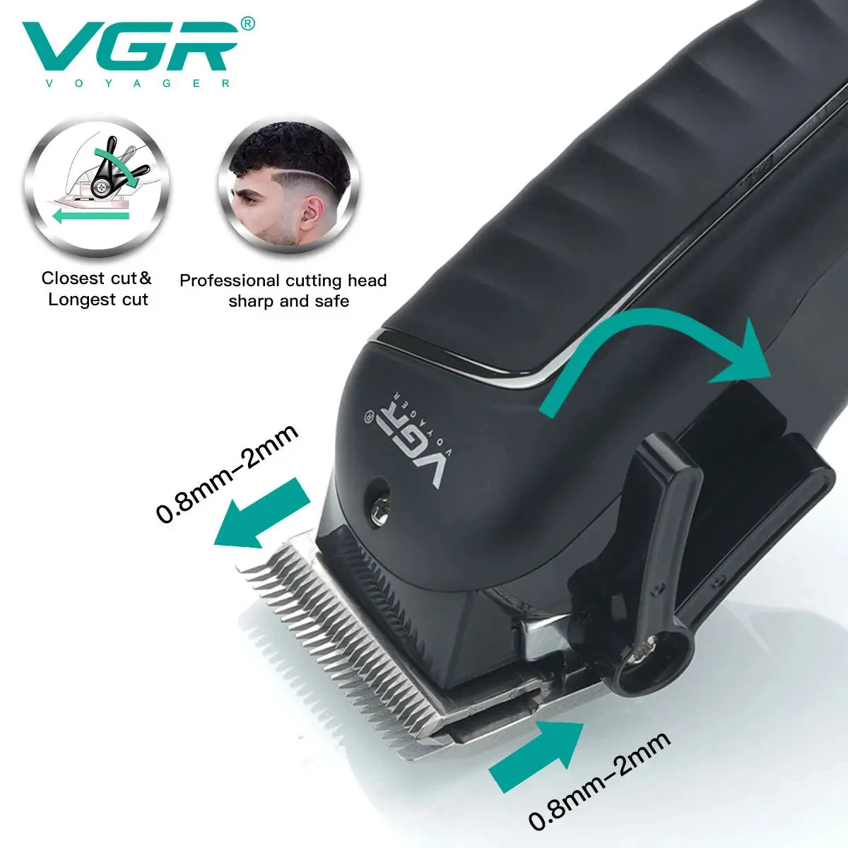 VGR V-683 Professional Rechargeable Hair Clipper | Digital Display