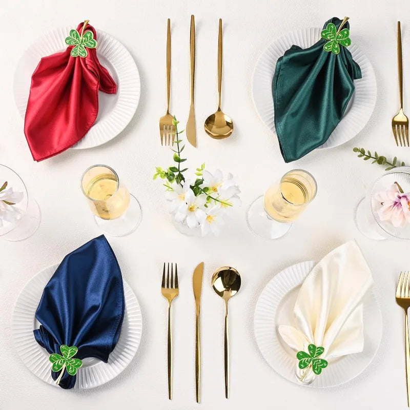 Clover Shamrock Napkin Rings – St. Patrick's Day Table Décor
