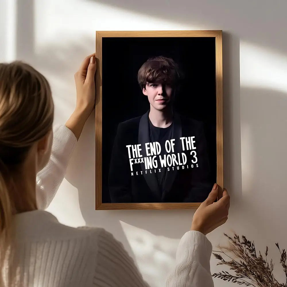 End of the F***ing World Poster | HD Self-Adhesive Wall Art TV Show Wall Poster Peaceful Pleasures Health and Wellness White6 40X50cmNoframe