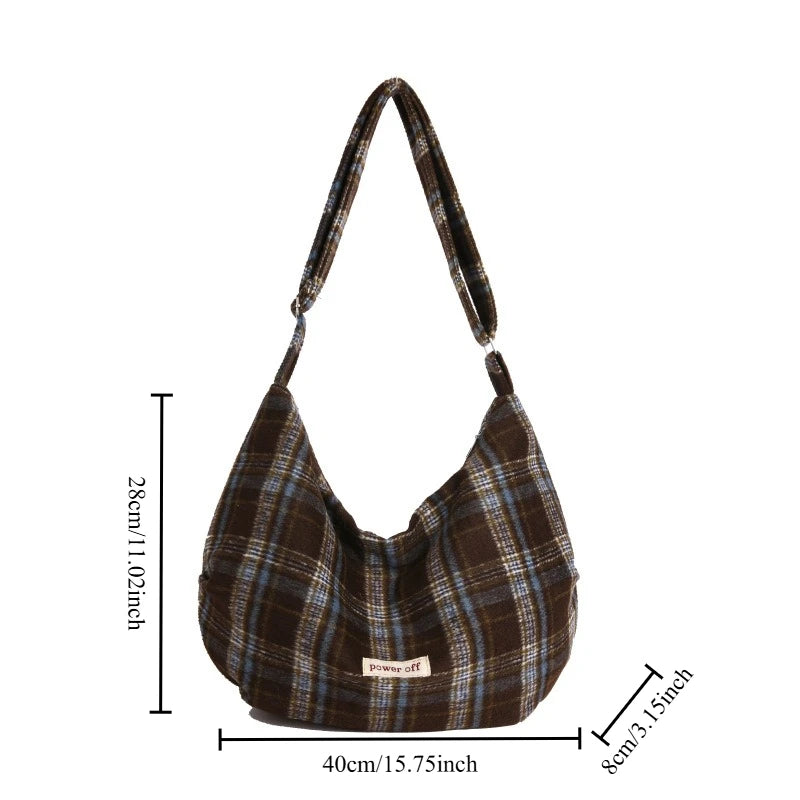New Style Strap Versatile Vintage Wool Crossbody Bags Casual Minimalist Large Capacity Dumpling Handbag Shoulder Bags Versatile Peaceful Pleasures Health and Wellness
