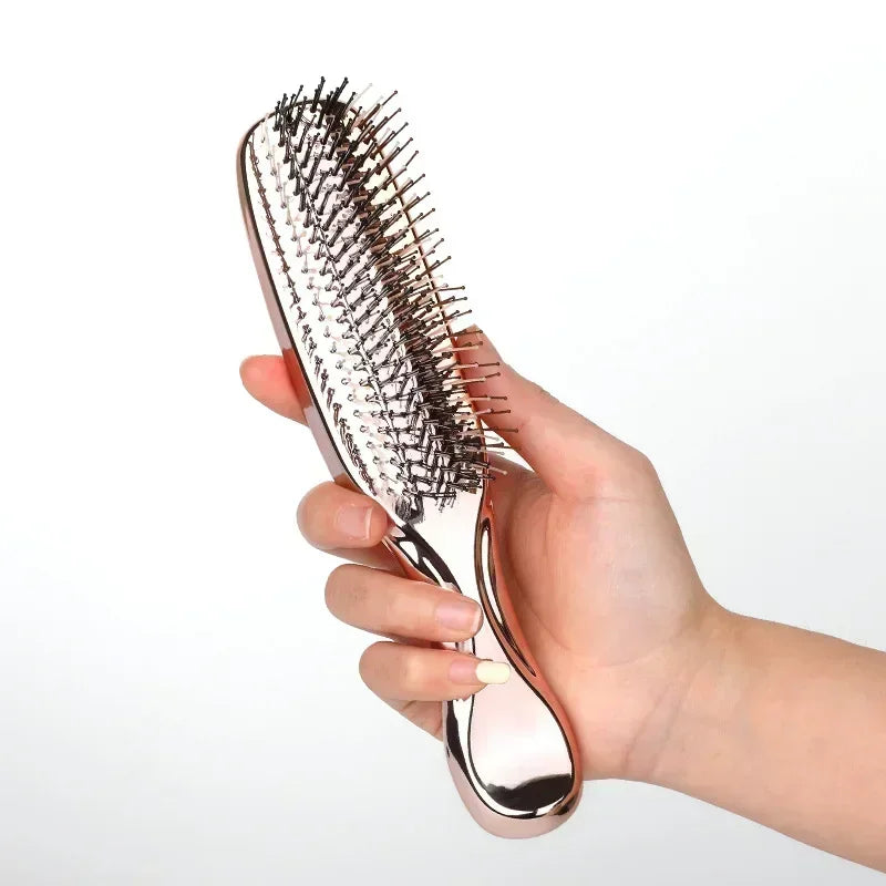 New Scalp Cleaning Electroplating Massage Comb Household Gold-plated Comb Dry And Wet Dual-use Electroplating Hairdressing Comb Peaceful Pleasures Health and Wellness