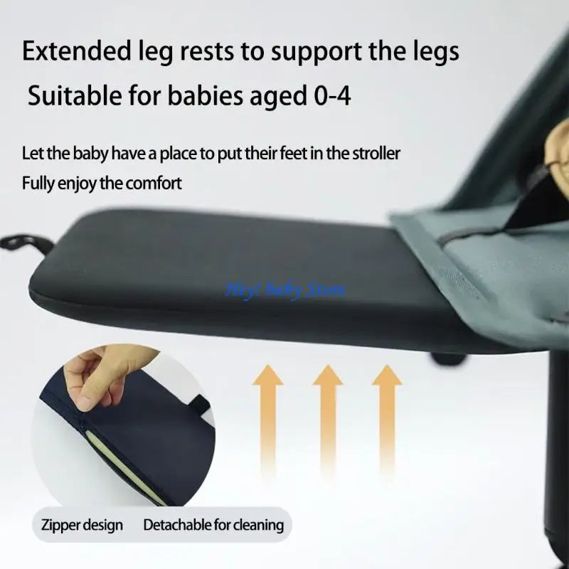 Adjustable Baby Stroller Footrest Leg Rest Panel & Secure Straps