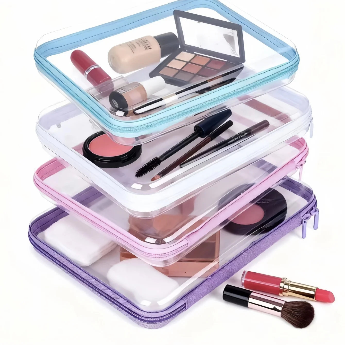 Clear Hard Shell Zipper Pouches | Waterproof Travel Toiletry Bag Travel Toiletry Bag Peaceful Pleasures Health and Wellness