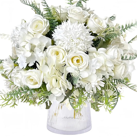 Rose & Chrysanthemum Silk Bouquet – Artificial Flowers, Wedding