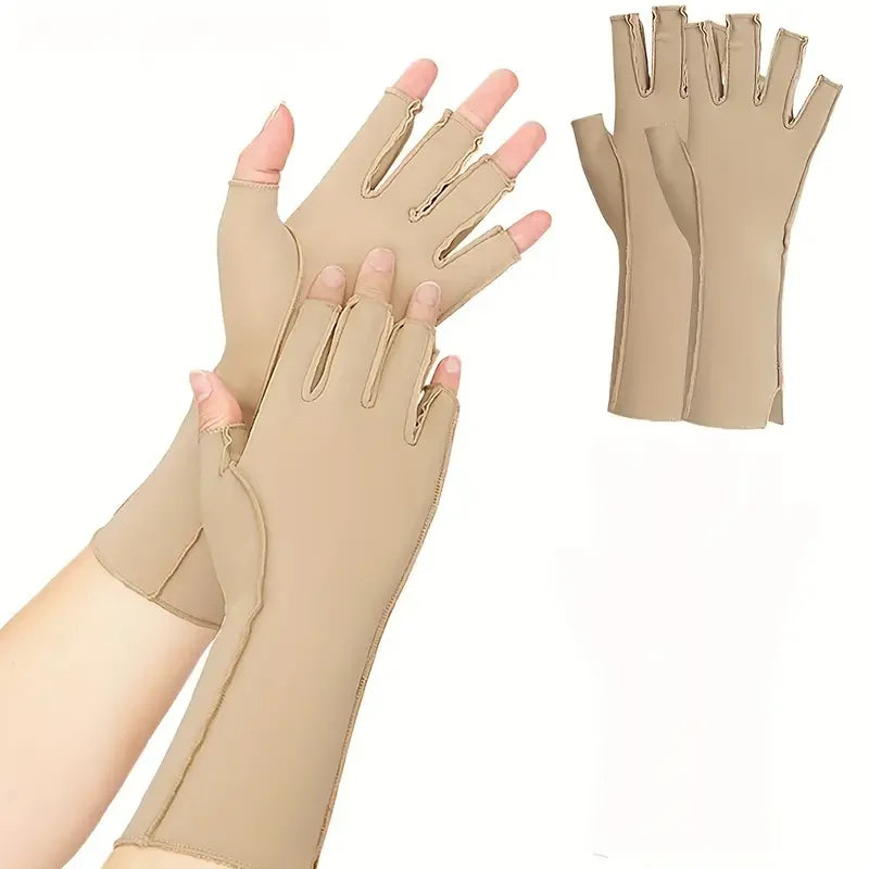 1 Pair Arthritis Compression Gloves, Fingerless Compression Glove For Arthritis For Men & Women, Open Finger Compression Glove Peaceful Pleasures Health and Wellness Nude L