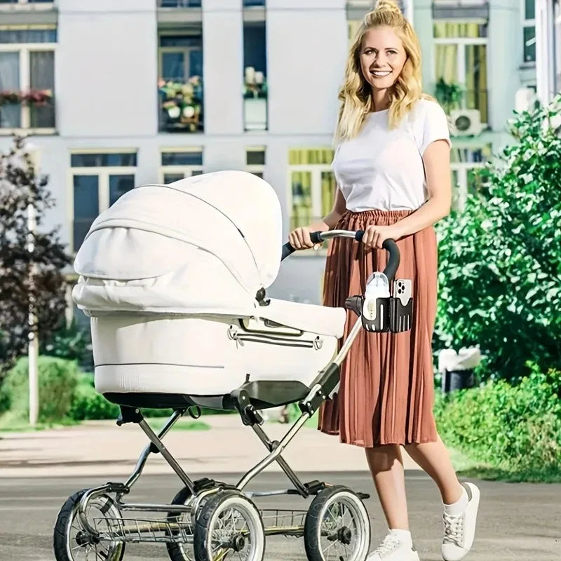 2-in-1 Stroller Cup & Phone Holder | Universal Bottle Cage