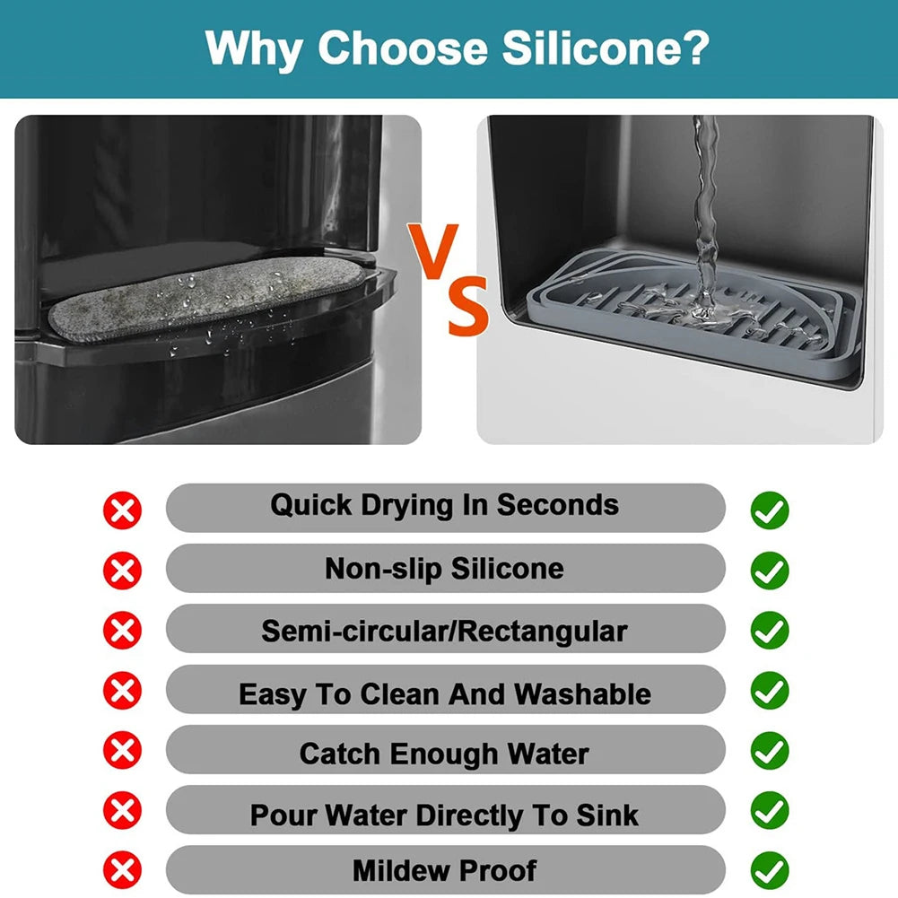 Kitchen Silicone Pad for Water Dispenser Refrigerator Coffee Machine Bar Counter Silicone Drain Pad Drip Tray Silicone Pad Peaceful Pleasures Health and Wellness