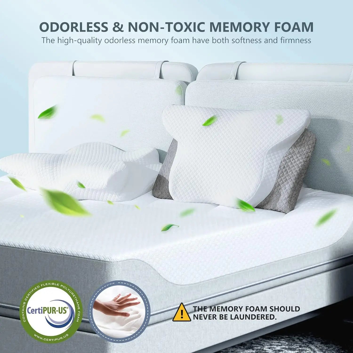 Adjustable Memory Foam Cervical Pillow – Butterfly Shape, CertiPUR-US Peaceful Pleasures Health and Wellness