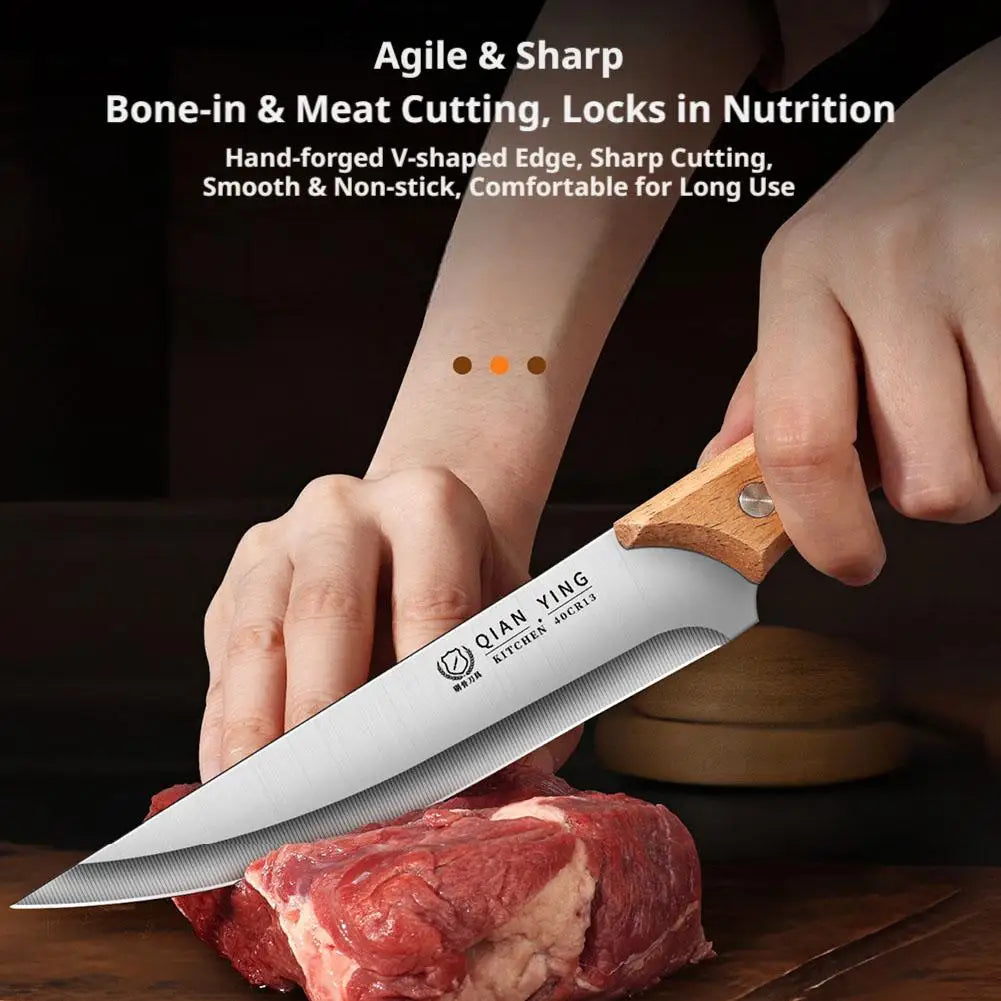 Professional Boning Knife | Stainless Steel & Wood Handle + Sheath