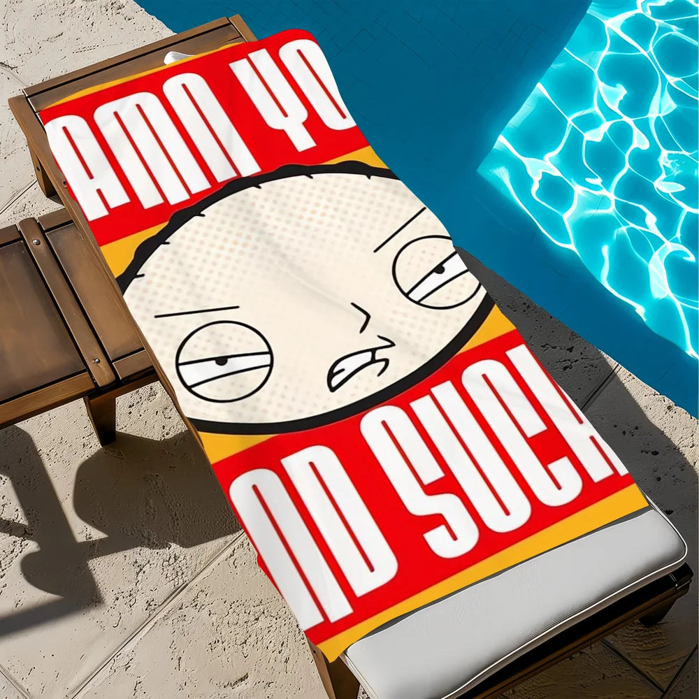 Quick-Dry Cartoon Beach Towel | Soft Pool, Gym & Travel Towel Quick-Dry Beach Towel Peaceful Pleasures Health and Wellness z7 STJ90x180CM