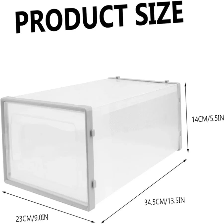 12-Pack Transparent Plastic Stackable Shoe Storage Boxes for Closet Linked Design Sports Shoe Organizers Foldable Shoe Racks Peaceful Pleasures Health and Wellness