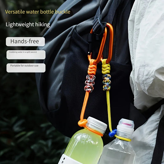 Paracord Water Bottle Holder Carabiner Clip | Hiking & Camping Bottle Holder Clip Peaceful Pleasures Health and Wellness