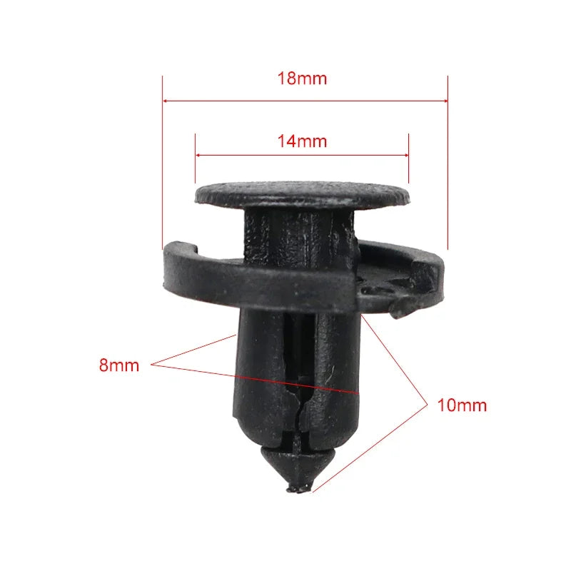 30pcs 8mm Diameter 8mm Black Vehicle Car Bumper Door Panel Fender Liner Clips Retainer Plastic Auto Fasteners Rivets Clips Peaceful Pleasures Health and Wellness