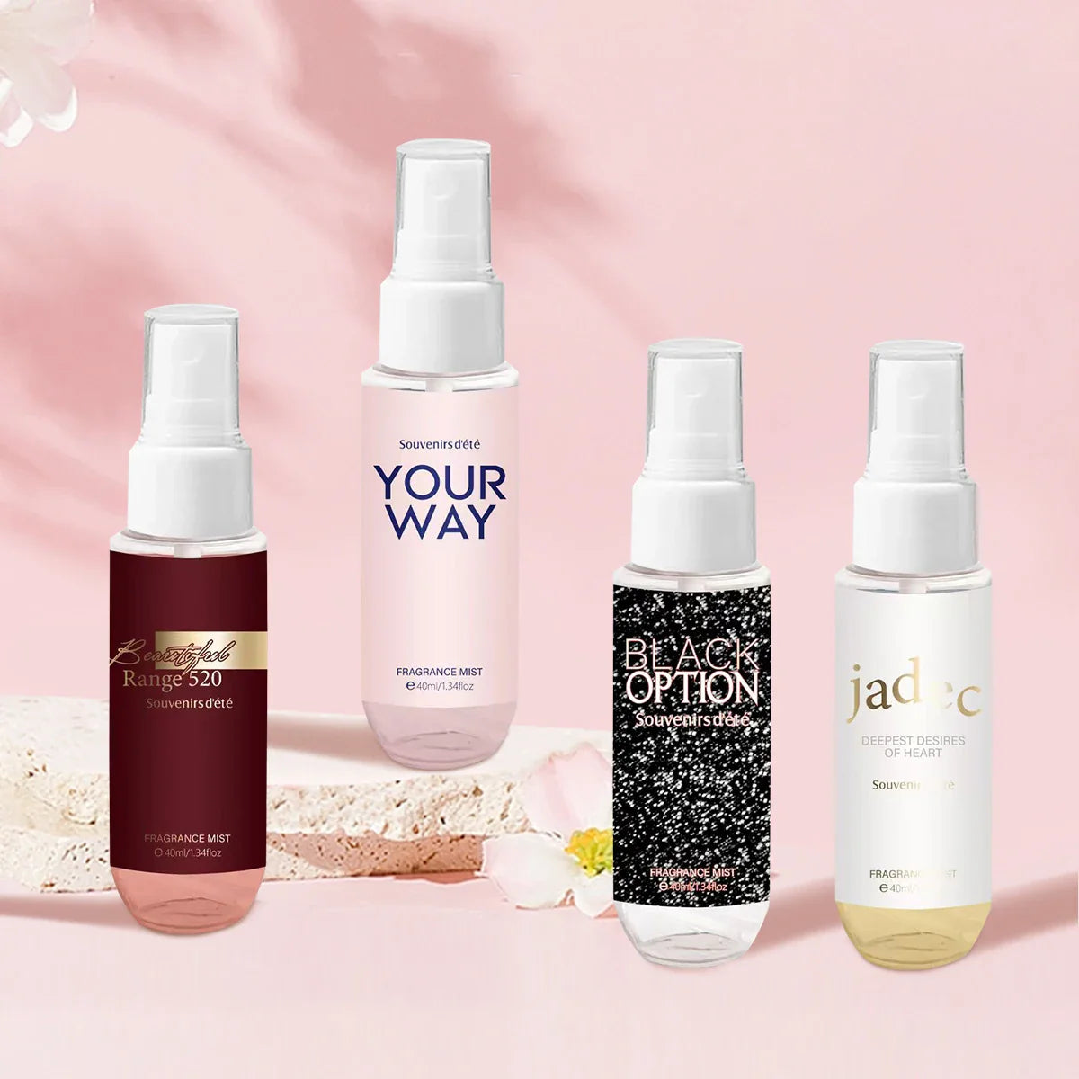 4-Piece Floral Body Perfume Spray – Alcohol-Free Women's Gift Set