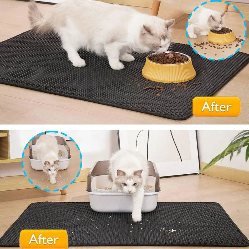 Pet Cat Litter Mat Waterproof Double Layer Cat Litter Trapping Pet Litter Box Mat Clean Pad Products For Cats Accessories Peaceful Pleasures Health and Wellness