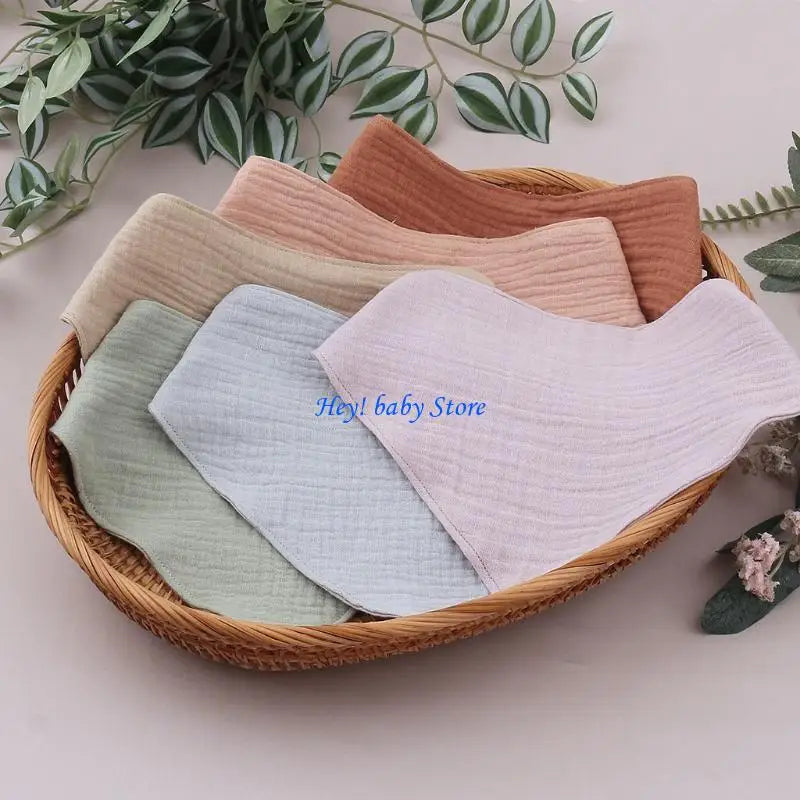 4-Pack Soft Cotton Bandana Baby Bibs | Muslin Drool Towels