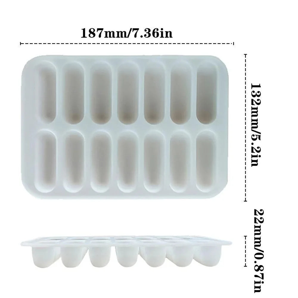 14-Grid Non-Stick Silicone Sausage & Hot Dog Mold with Lid