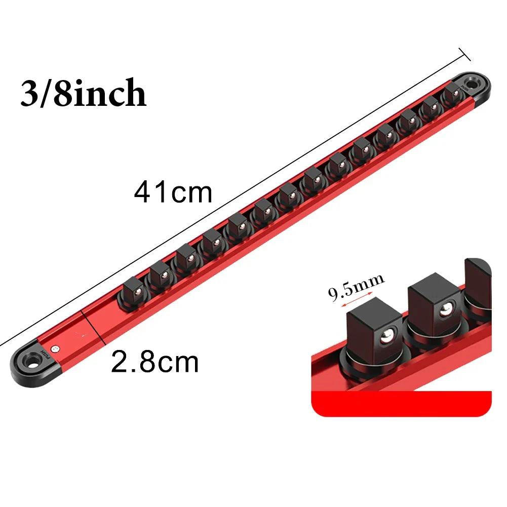 360° Swivel Magnetic Socket Organizer – 1/4, 3/8 & 1/2 Inch