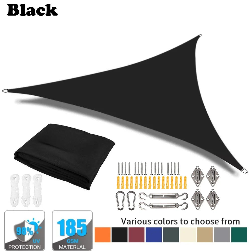 Triangle Sun Shade Sail 98% UV Block Waterproof Canopy for Patio