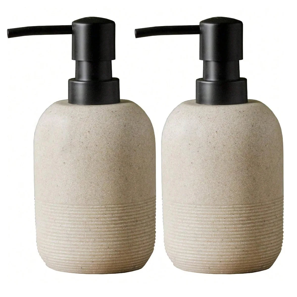 2pack Matte Soap Dispenser Sets with Pump,Hand Soap and Lotion Dispenser for Bathroom Countertop for Kitchen Peaceful Pleasures Health and Wellness Ivory
