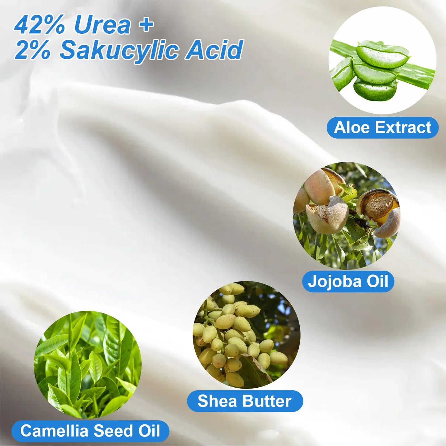 Urea Cream 42% Plus Salicylic Acid 2%, Lavender Foot Cream for Dry Cracked Heels Treatment Knees Elbows Hands Repair Treatment, Peaceful Pleasures Health and Wellness