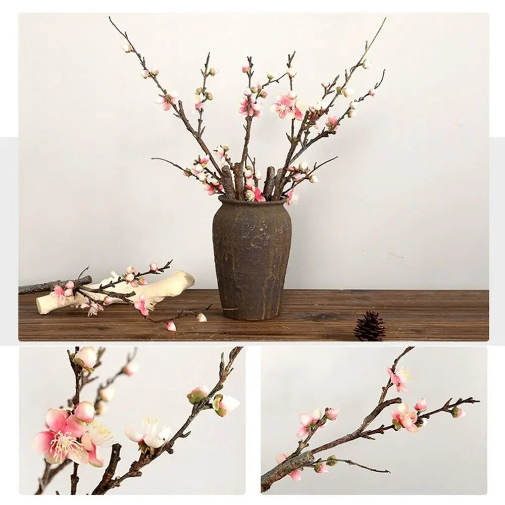 Silk Plum Blossom Branch Artificial Flowers | Home & Party Decor