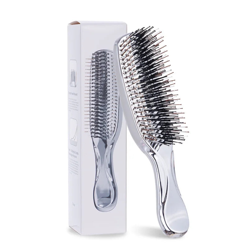 Dry And Wet Dual-use Comb Hairdressing Scalp Massage BrushPortable Soft Anti-frizz Comb Head Massager Hair Beauty Styling Tools Peaceful Pleasures Health and Wellness 1pcs Silver