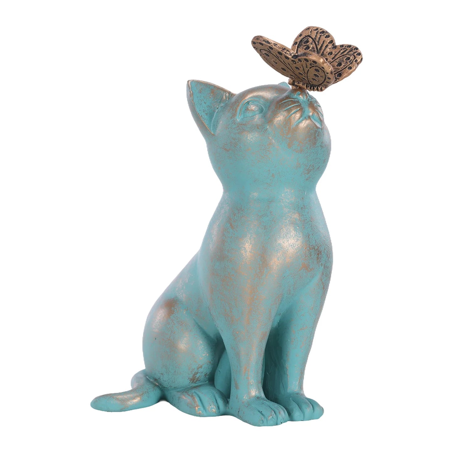 Resin Kitten & Butterfly Garden Statue – Waterproof Outdoor Decor