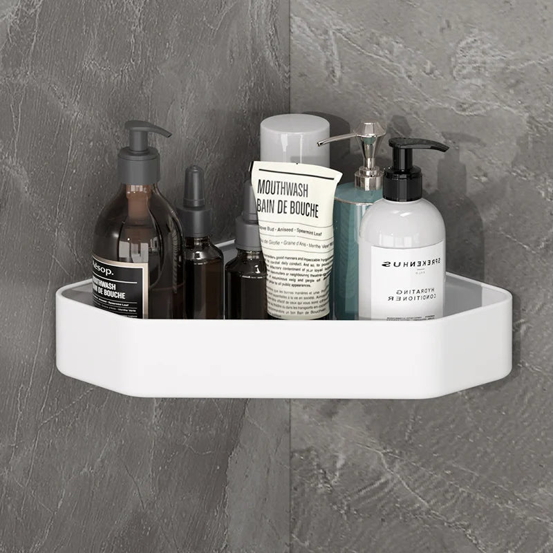 Aluminum Corner Bathroom Shelf | Wall Mounted Shower Organizer