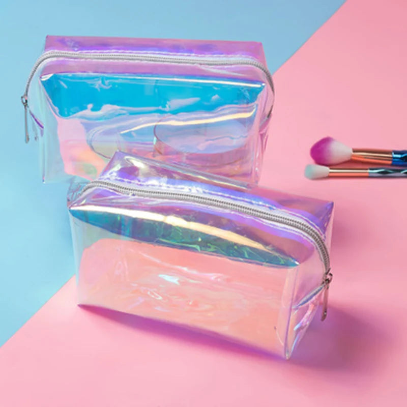 Holographic Makeup Bag | Iridescent Cosmetic Travel Organizer